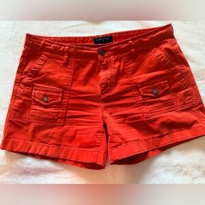 Banana Republic Red Cargo Shorts Womens Size 8 Cotton Stretch Casual